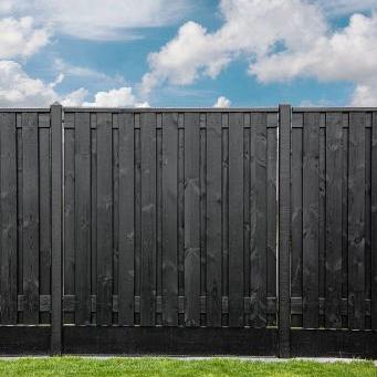 Tuinscherm zwart gesp. 21 planks (19+2) - Stuttgart 180x180cm - schutting