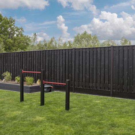 Tuinscherm zwart gesp. 21 planks (19+2) - Stuttgart 180x180cm - schutting