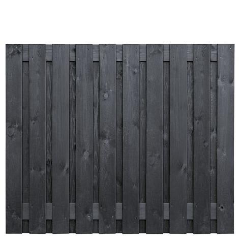 Tuinscherm zwart gesp. 21 planks (19+2) - Stuttgart 150x180cm - schutting