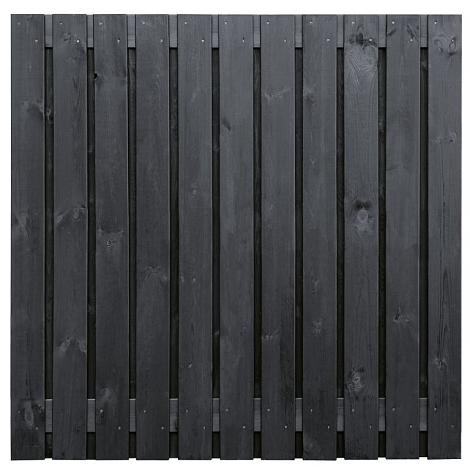 Tuinscherm zwart gesp. 23 planks (21+2) - Dresden 180x180cm - schutting
