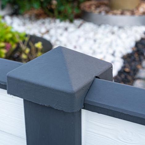 Beton-afdekpet antraciet diamantkop - 14x14x5cm tussenmodel