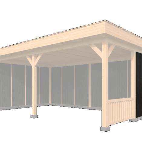 Halve wandmodule type G - 1667x2300mm rabatdelen zwart