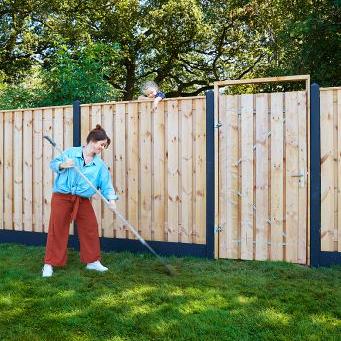 T-paal antraciet glad met diamantkop 10 x 10 x 280 cm betonpaal
