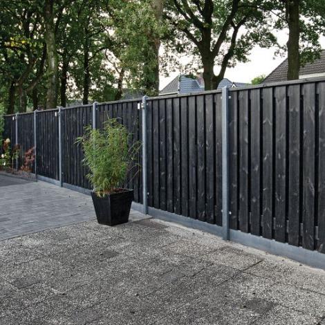 Tussenpaal antraciet glad met diamantkop 10 x 10 x 280 cm betonpaal
