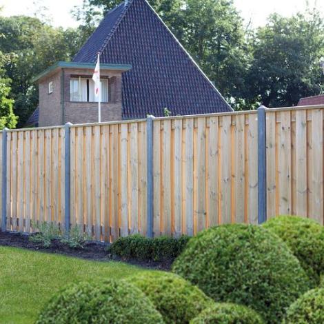 Tussenpaal antraciet glad met diamantkop 10 x 10 x 280 cm betonpaal
