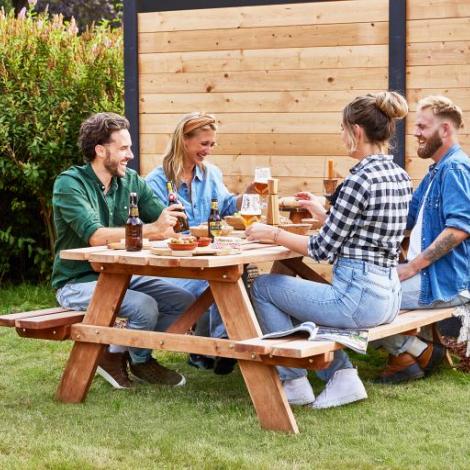 Berton©-sleufpaal 10x10x275 gecoat - Vlakke kop tussenmodel brede ondersleuf - Zaan-serie