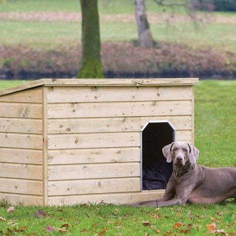 Hondenverblijf incl. dakleer - Teckel - Afmeting: L93xB130xH97cm
