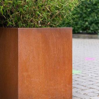 Cortenstaal plantenbak Rechthoek XL 160x30 hoogte=80cm opties=bodemplaat