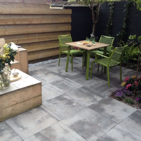 Fine Stone Light 60x60x4 Zwart/Grijs