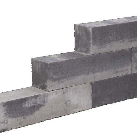 Lineablock 15x15x45 Zwart/Grijs
