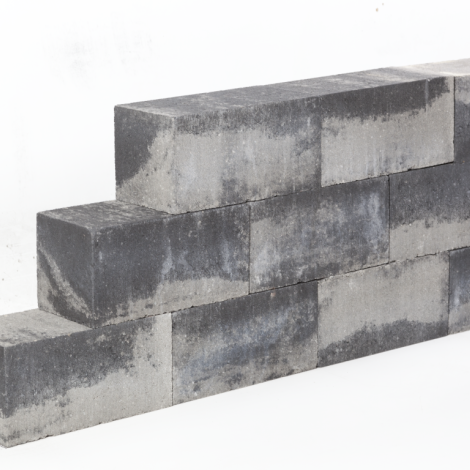 Lineablock 15x15x30 Zwart/Grijs