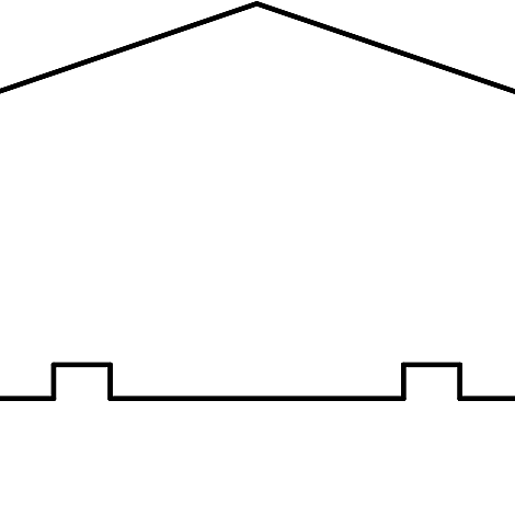 Afdeklat lariks / douglas pyramide GEDROOGD GESCHAAFD 4.4 x 8.8 x 180
