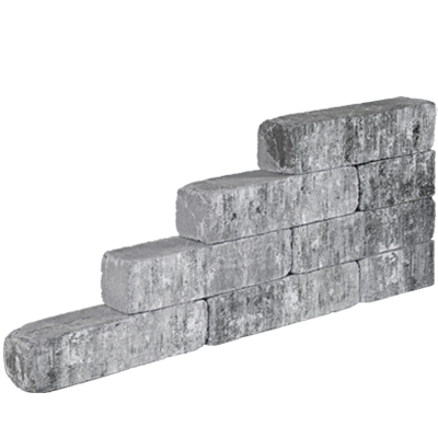 Blockstone 15x15x45 - Grijs/Zwart