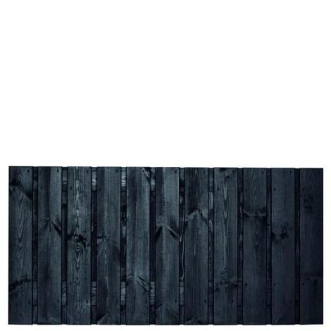 Tuinscherm zwart gesp. 23 planks (21+2) - Dresden 90x180cm - schutting