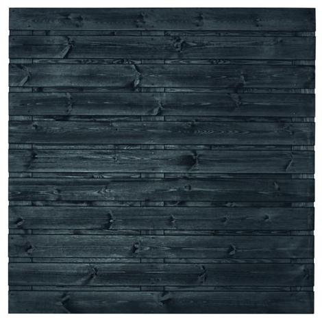 Tuinscherm zwart gesp. 23 planks (21+2) - Fulda 180x180cm horizontaal - schutting