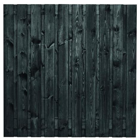 Tuinscherm zwart gesp. 21 planks (19+2) - Stuttgart 180x180cm - schutting