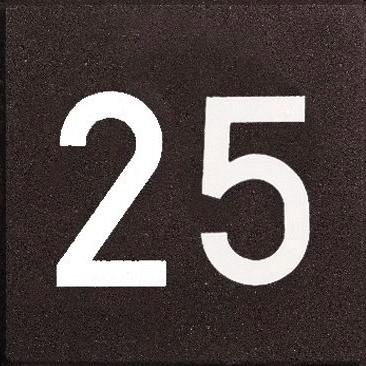 Cijfertegels 20x20x6cm zwart/wit 10 t/m 27