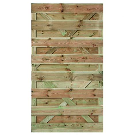 Tuindeur - Erica - Plank: 1.6x14.0 / 15 stuks - 2 tussenregels 1.6x7.0, rvs geschroefd