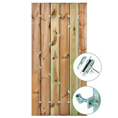 Tuindeur geïmpregneerd - Privacy + rvs inbouwslotset 195x100cm - poort