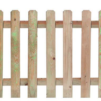 Tuinhek geïmpregneerd recht - H100xB180cm - lamel afmeting: 1.6x9.0cm / 11 lamellen - glad geschaafd