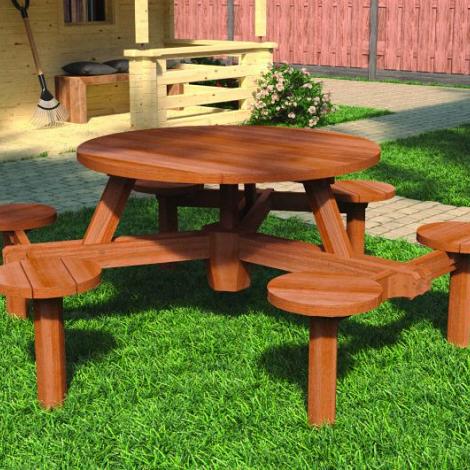 Hardhouten picknicktafel - Rondo