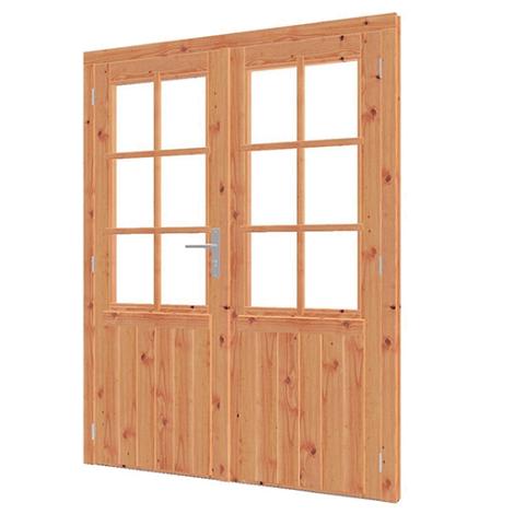 Deur Douglas dubbel, geschaafd 195x199 - GLAS