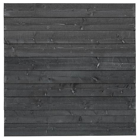DHZ vuren tuinscherm zwart - Helsinki 180x180cm enkelzijdig bekleed - kader: 3.1x4.4cm / planken: 1.