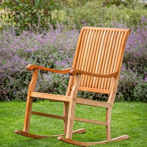 Teak schommelstoel
