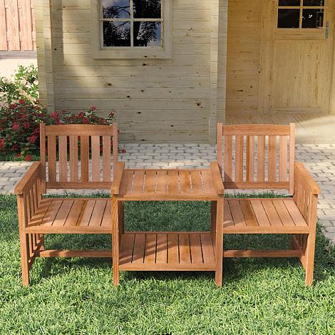 Hardhouten loveseat - Standaard