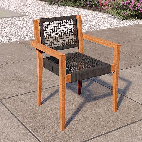 Stapelbare teak stoel - Toledo
