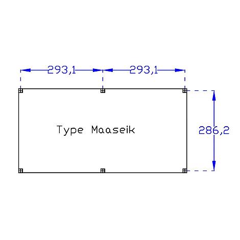 DHZ Plat dak Maasdeik vuren - 600x300cm zwarte wanden (2 colli)
