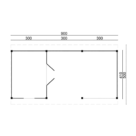 DHZ Plat dak Nijverdal - Zwart (3 colli) 900x410cm
