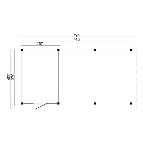 DHZ Plat dak Twello (3 colli) - 730x370cm basis