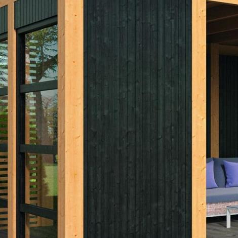 Wandmodule zwart hout dicht - Set 1 B99xH234cm
