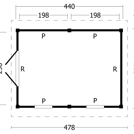 Hamar L Type 4 - Potdekselplank blank