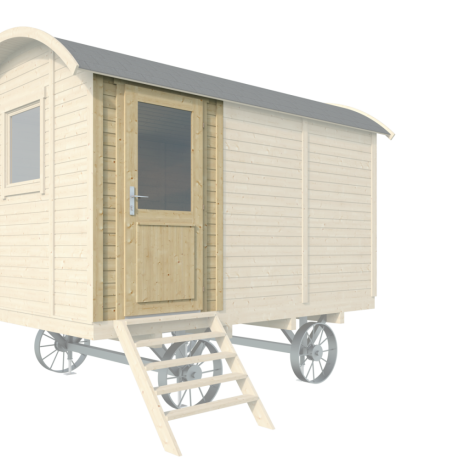 Prefab paneel met enkele deur - t.b.v. zigeunerwagen