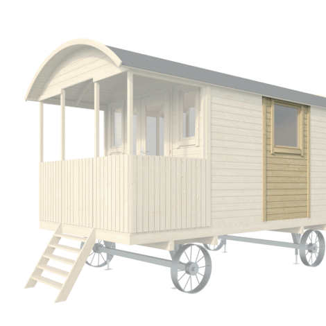 Prefab paneel met raam - t.b.v. zigeunerwagen