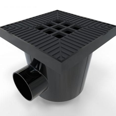 Luxe Drain vloerput zwart met rooster