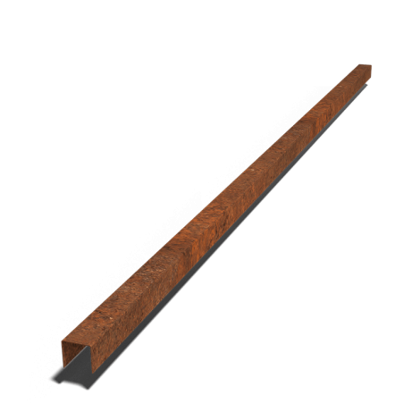 Cortenstaal overzetprofiel 5x5x5cm (lengte 240 cm)
