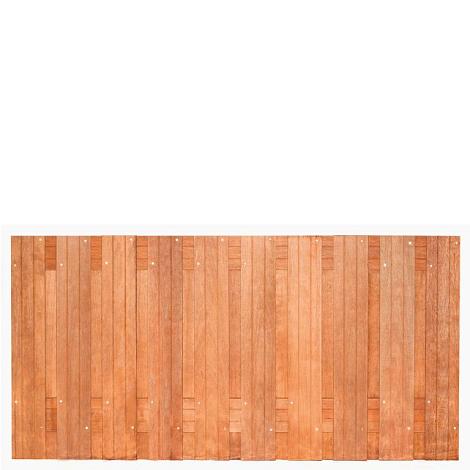 Tuinscherm hardhout 21 planks (19+2) - Dronten 180 x 90 - schutting
