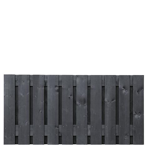 Tuinscherm zwart gesp. 21 planks (19+2) - Stuttgart 90x180cm - schutting
