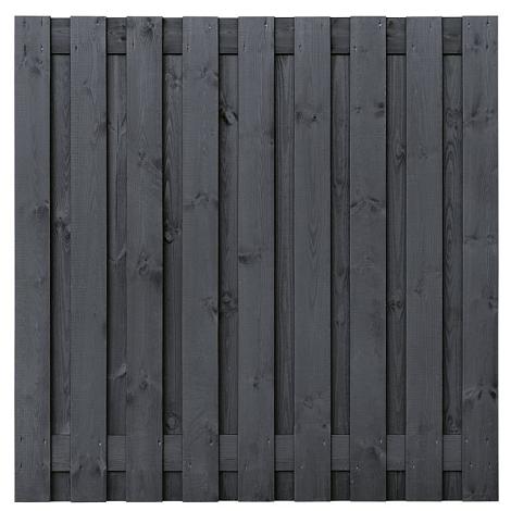 Tuinscherm zwart gesp. 19 planks (17+2) - Koblenz H180xB180cm - schutting