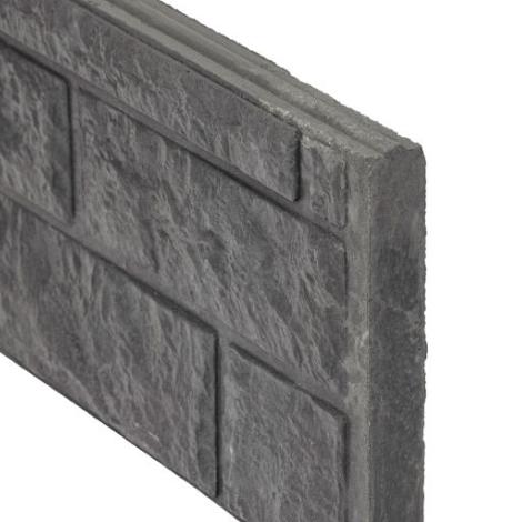 Onderplaat Rotsmotief dubbelzijdig 3.5 x 36x184 cm - Antraciet