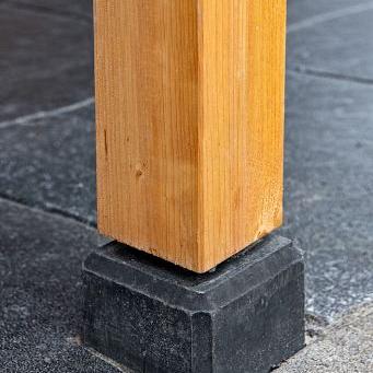 Berton© betonpoer 12,0 x 12,0 x 60,0 cm, antraciet, M16-bus, kleine velling