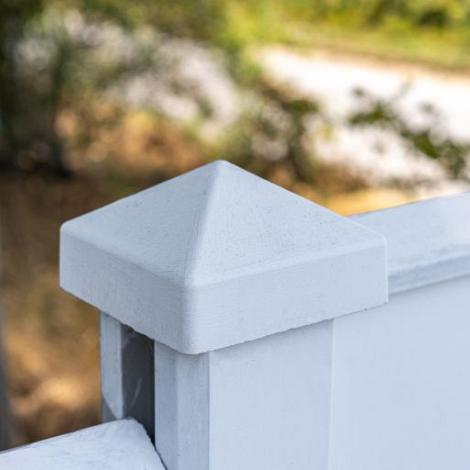 Beton-afdekpet wit/grijs diamantkop - 14x14x5cm hoekmodel