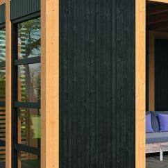Wandmodule zwart hout dicht - Set 1 B99xH234cm