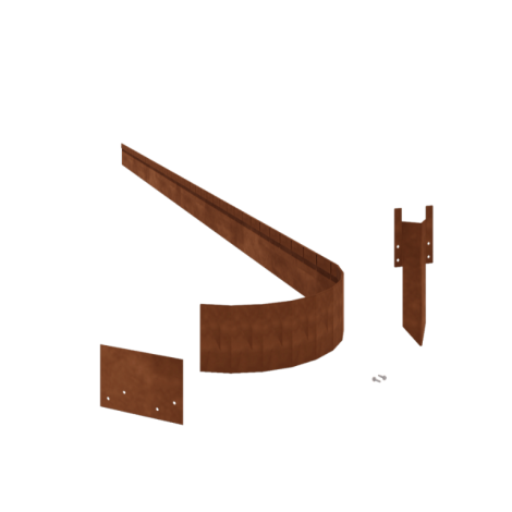 Cortenstaal kantopsluiting FLEX geplet 23 cm complete set per 24 meter