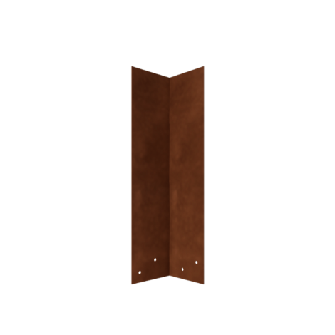 Cortenstaal koppelplaat 90º hoog XL 45 cm