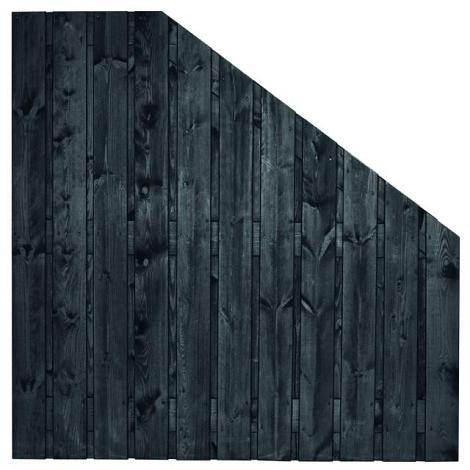 Tuinscherm zwart gesp. 23 planks (21+2) - Dresden H180/90x180cm VERLOOP - schutting