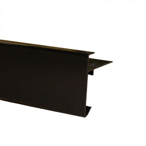 Aluminium daktrim 4.5x4.5x250 - Zwart